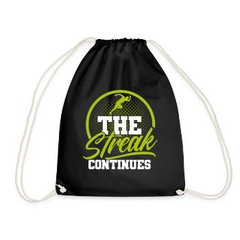 Motivation Streak Running Runner Marathon - Drawstring Bag - black - Front