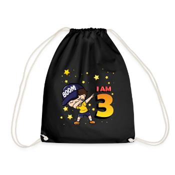 Boom J’ai 3 | Anniversaire Garçon | Fête d’anniversaire 3rd - Sac de sport léger - noir - Devant