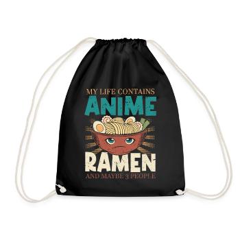 Mein Leben Enthält Anime-ramen Und Mai 3 Menschen - Turnbeutel - Schwarz - Vorne