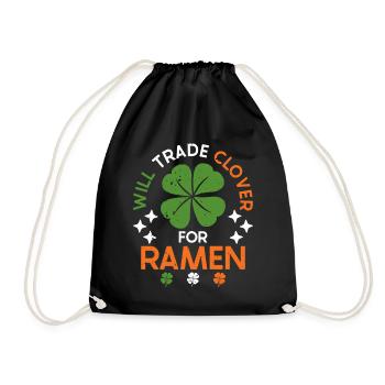 Échangez le trèfle contre des ramen | | amateur de ramen Japon - Sac de sport léger - noir - Devant