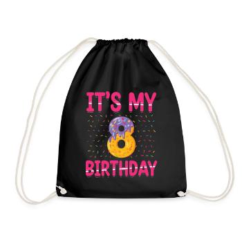 C’est mon 8e anniversaire | | du thème Sprinkles - Sac de sport léger - noir - Devant