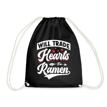 Échangez des cœurs contre des ramen | | amateur de ramen - Sac de sport léger - noir - Devant