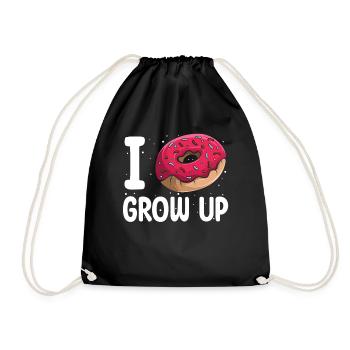 Je ne grandis | Donut Lover Tshirt | Drôle - Sac de sport léger - noir - Devant