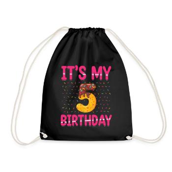 It's My 5th Birthday | Sprinkles Thematic - Drawstring Bag - black - Front