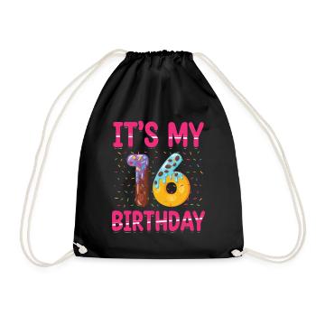 It's My 16th Birthday | Sprinkles Themed | - Drawstring Bag - black - Front