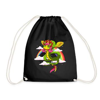 Quetzalcoatl Unicorn Aztec Snake Maya Inca - Drawstring Bag - black - Front
