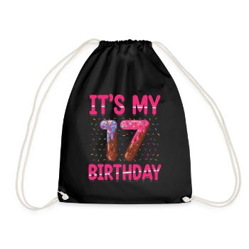 It's My 17th Birthday | Sprinkles Themed | - Drawstring Bag - black - Front