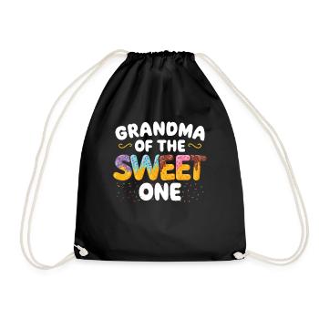 Grand-mère La Douce A | | d’anniversaire familial correspondant - Sac de sport léger - noir - Devant