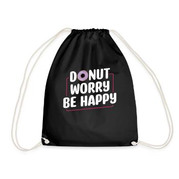 Donut Worry Be Happy | Donut Lover Tshirt | Drôle - Sac de sport léger - noir - Devant