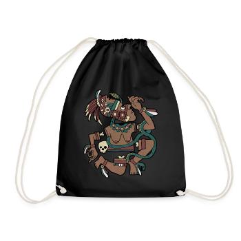 Coyolxauhqui Aztec Goddess Moon Goddess Maya Inca - Drawstring Bag - black - Front