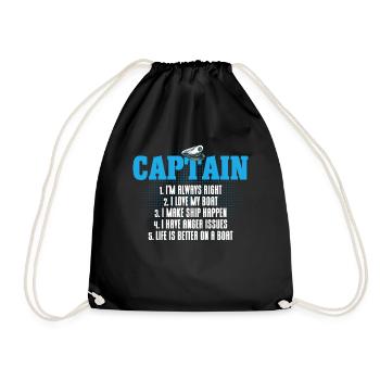 Boat Lovers Boat Captain Captain Captains - Drawstring Bag - black - Front