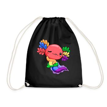 Gay Pride Flag Rainbow Flag Kawaii - Drawstring Bag - black - Front