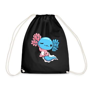 Transgender Pride Transgender Flag Kawaii Axolot - Drawstring Bag - black - Front