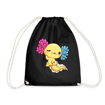 Pansexueller Stolz Pansexuelle Flagge Kawaii Axolo - Turnbeutel - Schwarz - Vorne