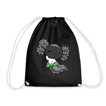 Demiromantic Pride Flag Kawaii Axolotl Pile - Drawstring Bag - black - Front