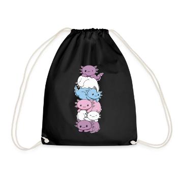 Intersexuelle Flagge Axolotl Haufen Kawaii - Turnbeutel - Schwarz - Vorne