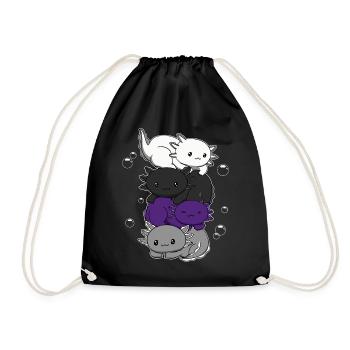 Zweigeschlechtliche Flagge Axolotl Haufen Kawaii - Turnbeutel - Schwarz - Vorne