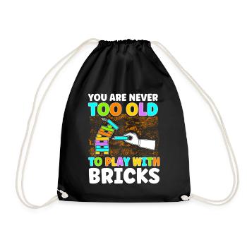 Building block Terminal block Block - Drawstring Bag - black - Front