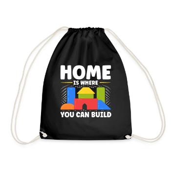 Home Clamping Block Block - Drawstring Bag - black - Front