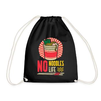 Pas de vie | sans nouilles amateurs de ramen | Japon - Sac de sport léger - noir - Devant