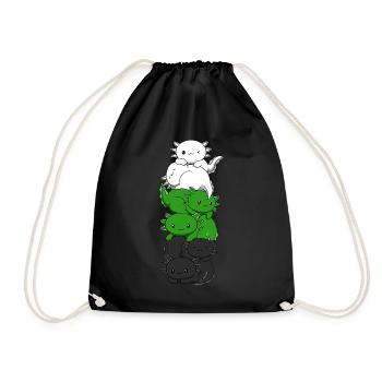 Neutrois Flagge Axolotl Haufen Kawaii Neutrois Sto - Turnbeutel - Schwarz - Vorne