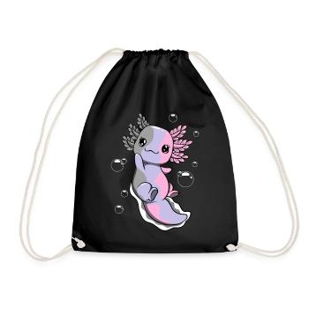 Cupiosexuelle Flagge Axolotl Haufen Kawaii - Turnbeutel - Schwarz - Vorne