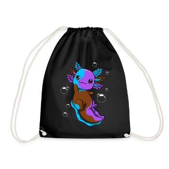 Androsexuelle Flag Axolotl Heap Kawaii - Drawstring Bag - black - Front