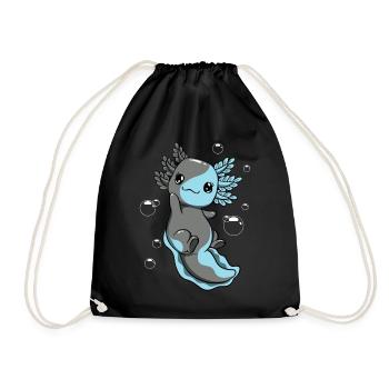 Autossexual Flag Axolotl Heap Kawaii - Drawstring Bag - black - Front