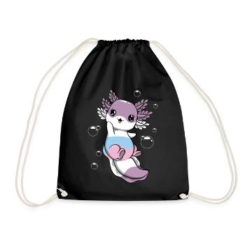 Intersexuelle Flagge Axolotl Haufen Kawaii - Turnbeutel - Schwarz - Vorne