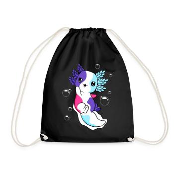 Mehrgeschlechtliche Flagge Axolotl Haufen Kawaii - Turnbeutel - Schwarz - Vorne