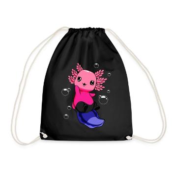 Omnisexuelle Flagge Axolotl Haufen Kawaii - Turnbeutel - Schwarz - Vorne