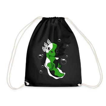 Neutrois Flagge Axolotl Haufen Kawaii Neutrois Sto - Turnbeutel - Schwarz - Vorne