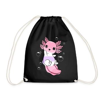 Pomossexual Flag Axolotl Pile Kawaii - Sac de sport léger - noir - Devant