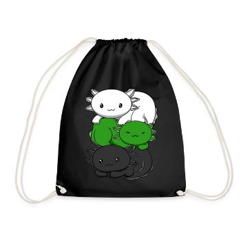 Neutrois Flagge Axolotl Haufen Kawaii Neutrois Sto - Turnbeutel - Schwarz - Vorne