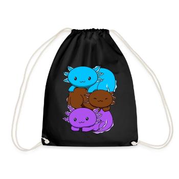 Androsexuelle Flag Axolotl Heap Kawaii - Drawstring Bag - black - Front