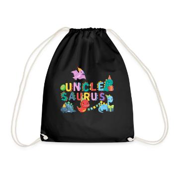 Uncle Saurus | Rawr Dinosaur Tshirt | Family - Drawstring Bag - black - Front
