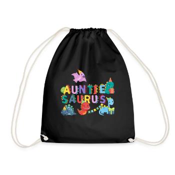 Aunt Saurus | Rawr Dinosaur Tshirt | Family - Drawstring Bag - black - Front