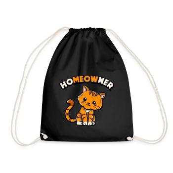 | propriétaire Chemise de chat mignonne | Tshirt Amoureux des Chats | - Sac de sport léger - noir - Devant