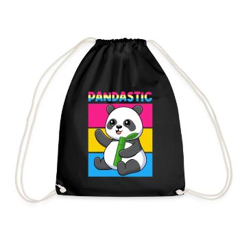 PANDASTIC / Pansexuell, Panda Lover, Bambus - Turnbeutel - Schwarz - Vorne