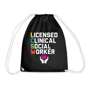 Travailleur social clinique agréé - Sac de sport léger - noir - Devant