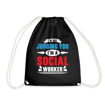 Je ne vous condamne pas, je suis travailleur social - Sac de sport léger - noir - Devant