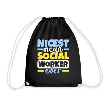 Le plus beau travailleur social de tous les temps Job Soz - Sac de sport léger - noir - Devant