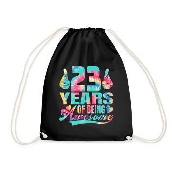 23rd birthday or anniversary 23 years of being - Drawstring Bag - black - Front