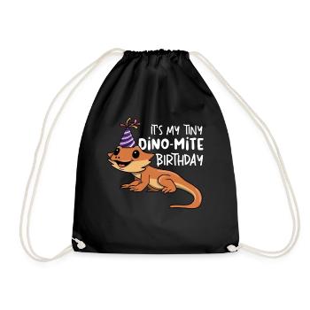Funny bearded dragon - Drawstring Bag - black - Front