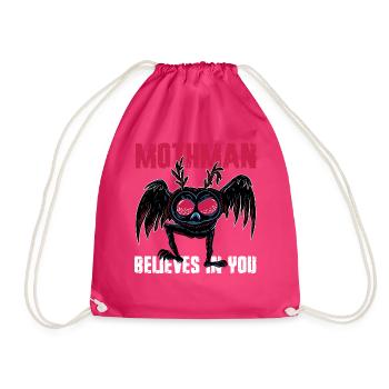 Mothman Cryptid Cryptozoology - Drawstring Bag - fuchsia - Front