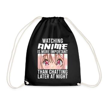 Anime Fille Manga - Sac de sport léger - noir - Devant