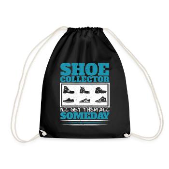 Shoe collector I will get them all one day - Drawstring Bag - black - Front