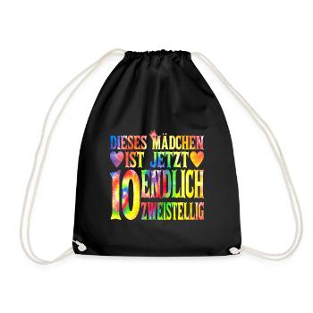 Dieses Mädchen Ist Jetzt 10 Geburtstag - Turnbeutel - Schwarz - Vorne