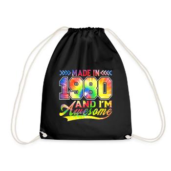 Fabriqué en 1980 et je suis un spectre de couleurs génial - Sac de sport léger - noir - Devant