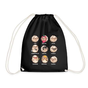 Word game sheep unschaf flock of sheep funny sheep - Drawstring Bag - black - Front